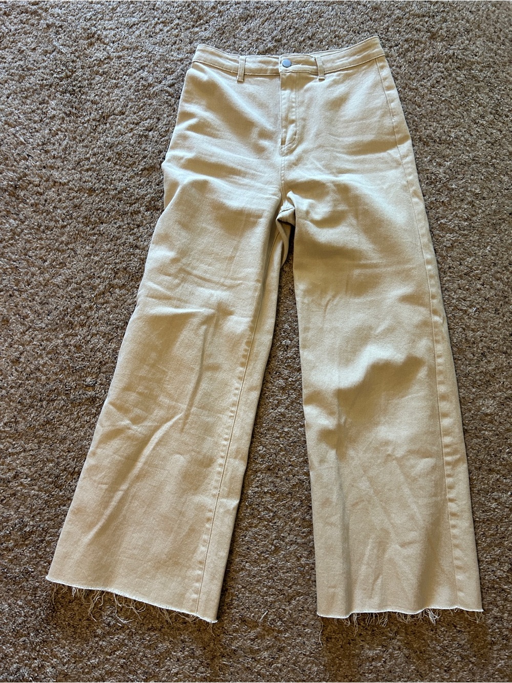 High-Rise Wide Leg Jeans in Cream — Women's Flare Denim